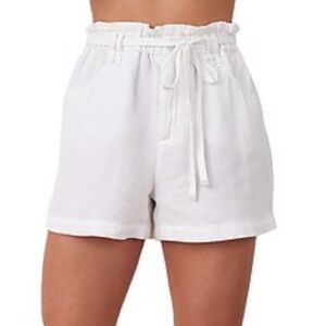 BELLA DAHL NWT Sz M White Linen-blend Drawstring Shorts